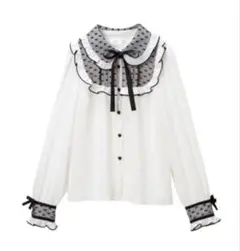 【ねこ有 様専用】 ディアマイラブ ハートチュール重ねヨークリボンブラウス