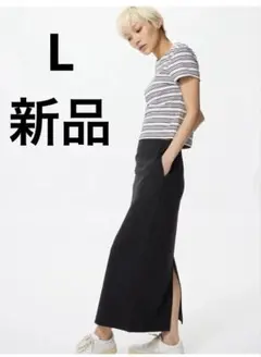 UNIQLO クレープジャージーナロースカートL新品のサムネイル