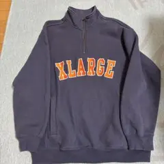XLARGE ジップアップスウェット ネイビー