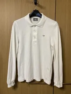 LACOSTE 長袖ポロシャツ ホワイト 白 ラコステ　サイズ2 Sサイズ