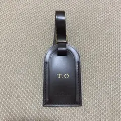 極美品】ルイヴィトン ネームタグ レザー ブラック シルバー金具 正規 