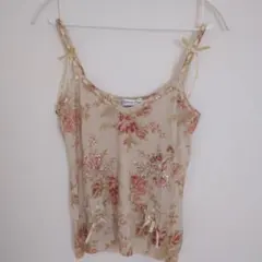 値下げ　Christian Dior 花柄 ニットキャミソール 36のサムネイル