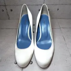 BENIR ベニル 7001 パンプス 38 24.5ウェディング サテン 白