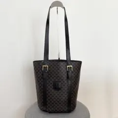 【極美品】セリーヌ マカダム柄 ショルダーバッグ 茶×黒 71 トートバッグ71