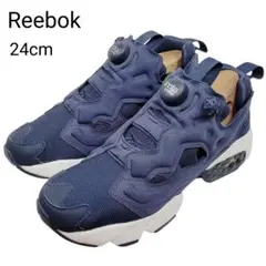 【美品】リーボック　24㌢　ポンプフューリー　ネイビー　Reebok