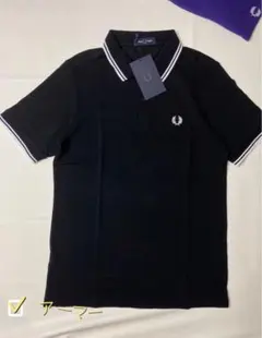 未使用　FRED PERRY フレッドペリー ポロシャツ 黒　刺繍　38 FRED PERRY ポロシャツ ポロ 「FRED PERRY/フレッドペリー」 別注 ワン