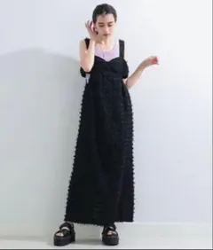 Ray BEAMS 黒 フリルキャミワンピース　最終値下げ！早い者勝ち
