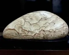 [珍] 自然石　水福メノウ　景色紋様石　両面磨き　鑑賞石　置物　2006gのサムネイル