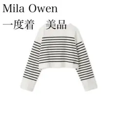 ミラオーウェン完売　◇美品今期 ボートネック短丈パネルボーダーのサムネイル