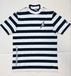 PEARLY GATES ボーダー 半袖モックネック サイズ6 XL ゴルフ