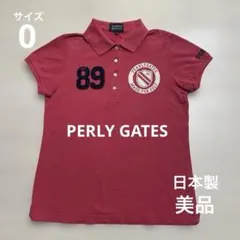 美品 パーリーゲイツ レディース ゴルフ ポロシャツ 濃ピンク色 サイズ0