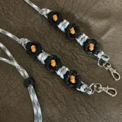 スマホショルダー ショルダーストラップ ハンドメイド お花のモチーフ 長さ調節可