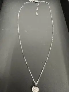 ★美品★スワロフスキーネックレスハートシルバークリスタルパヴェ