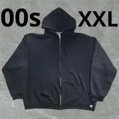 00s ブラック Russell ラッセル ジップパーカー XXL ヴィンテージ