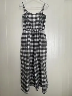 Another Editionグレー チェック柄 オールインワン