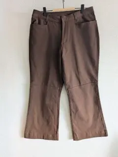【新品】ブラウン フレアパンツ ジッパー付き　ＬＬ