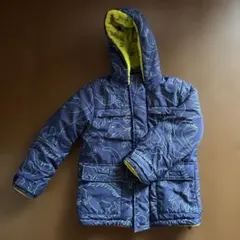 Hakka kids中綿コート 恐竜柄 ネイビー 130cm
