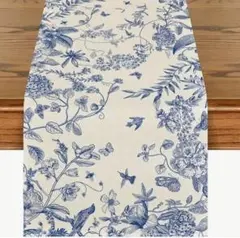 テーブルランナー 花柄 ブルー ボタニカル テーブルクロス185cm 韓国 北欧