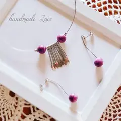 ハンドメイド.。.:✽マットコットンパールチョーカー＆ピアス No.8