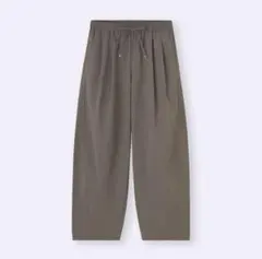 【新品】ジーユー バレルレッグ プルオンパンツ オリーブ M