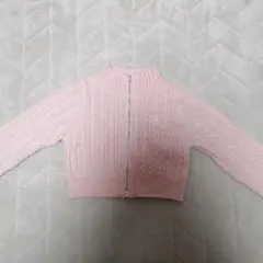 NICE CLAUPピンク ケーブルニット クロップドセーター