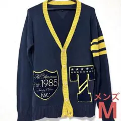 TOMMY 長袖 カーディガン Vネック メンズ ネイビー イエロー Mのサムネイル