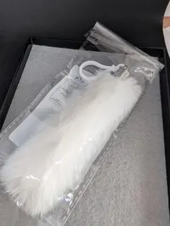 ふわもこしっぽフェイクファーキーホルダー 白1点