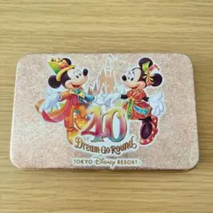 ディズニー 40周年 缶ケース Dream Go Round ミッキー ミニー