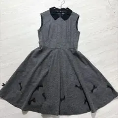Maglie par ef-de ワンピース グレー 襟 リボン 38 美品のサムネイル