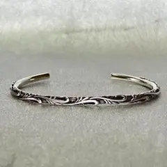 唐草 バングル メンズ レディース シルバー ブレスレット アクセサリー