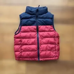 UNIQLO キッズ 中綿ベスト 120cm ネイビー レッド