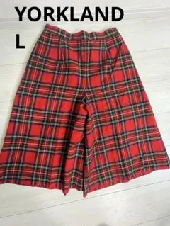 希少 YORKLAND タータンチェック ガウチョパンツ キュロット トラッド