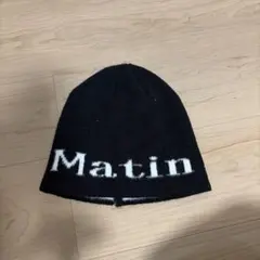 黒 ニット帽 ロゴ入り