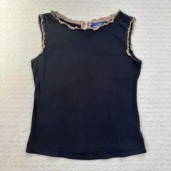 バーバリーロンドン ノバチェック フリル ノースリーブ カットソー ホースロゴM