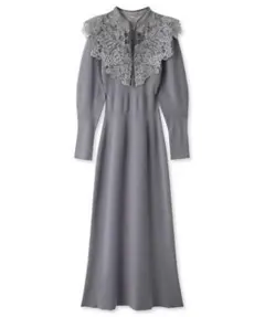 SNIDEL エンブロイダリーカラードッキングワンピース