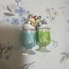 mofusand モフサンド にゃんこソーダ ガチャ 2点セット 青 緑