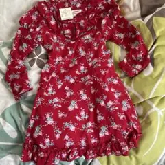 メゾピアノ花柄赤ワンピース サイズ130