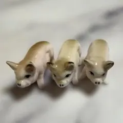 70s 仔犬 ボーンチャイナジャパン製 置物 ミニチュア BONE CHINA