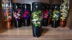 オリジナルぼかしグラデ水中花シフトノブウッド12cm(紫×青×白 