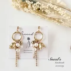 ▪ゴールドフープ×鈴丸＆ccbハート×チェーン×フラワーピアス／イヤリング