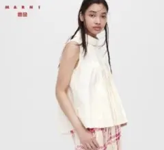 UNIQLO ユニクロ　マルニ　MARNI タックブラウス　ノースリーブ　M 白