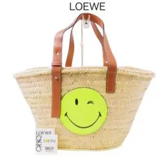 ロエベ LOEWE スマイリー カゴバッグ バスケット ラフィア ショルダー