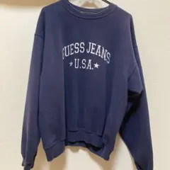 希少‼️90s USA製 GUESS スウェット XL フルーツオブザルーム 紺