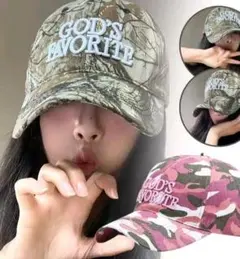 中国製 GOD'S FAVORITE 迷彩柄 キャップ 帽子 メンズ レディース