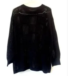 【美品✨】レディース　メッシュニット　ブラック　Ｍサイズ