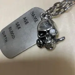 スカルチャーム付きネックレス