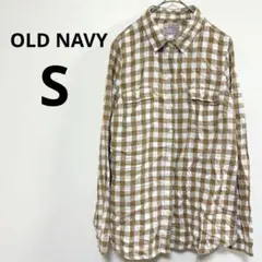 OLD NAVY 【S/P】ネルシャツ ギンガムチェック 茶白 海外古着
