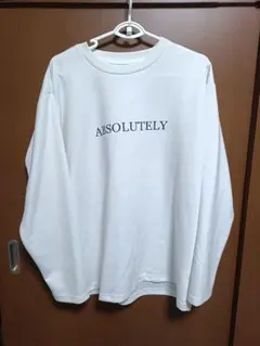 メンズ　ホワイト ABSOLUTELY プリント Tシャツ LL