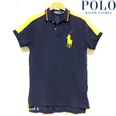 【古着】POLORALPHLAURENラルフローレンビッグポニー肩配色 紺【S】