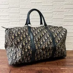 ディオール トロッター キャンバス × レザー ボストン ハンド バッグ 総柄